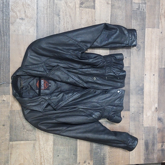 Vintage Lucky Leather Biker style Jacket  women's sz med - Picture 10 of 10